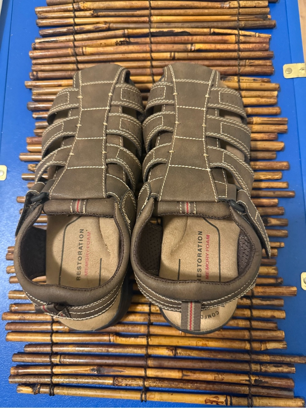 Restoration Hardware Brown Leather Strappy Fisherman Sandals